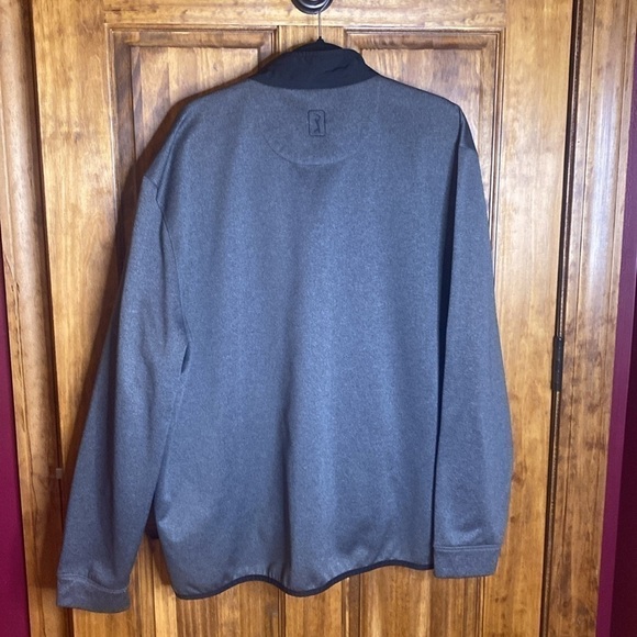 Men’s PGA Tour Insulated Quilted Jacket Golf Windbreaker Black and Gray Sz XXL - Picture 3 of 5
